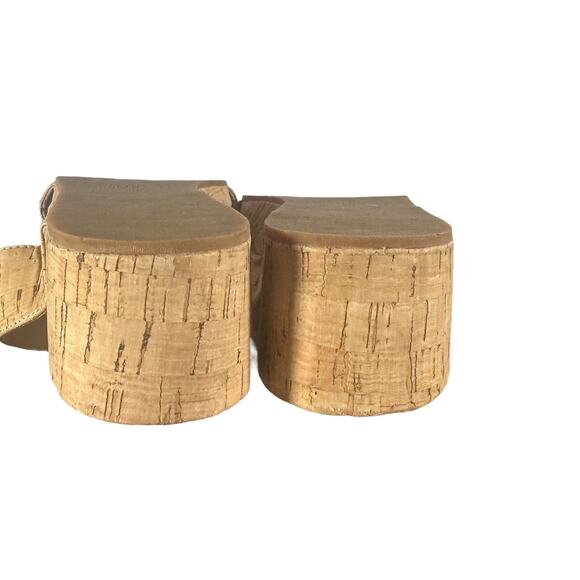 Kenneth Cole Natural Cork Wedge Slide Sandals Size 8 Comfort Casual Summer - Picture 5 of 9